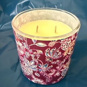 Lilly Pulitzer Amarea Cherry Candle with Purple Floral Design